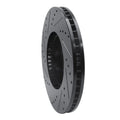 R1 05-18 Subaru Forester Front Right Drilled & Slotted Black Brake Rotor