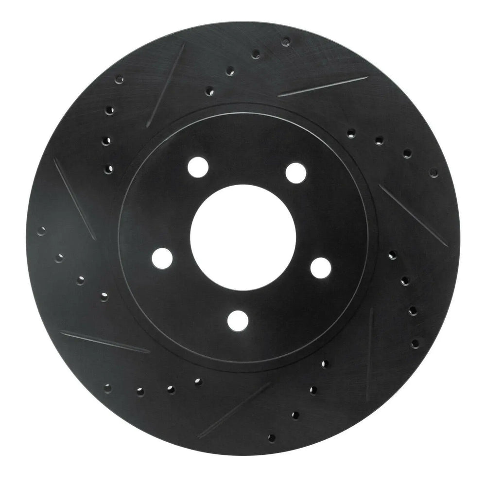 R1 05-12 Ford Escape Front Left Drilled & Slotted Black Brake Rotor