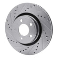 R1 15-20 Ford Mustang Front Left Drilled & Slotted Black Brake Rotor