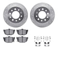 R1 03-08 Hyundai Tiburon Rear Drilled & Slotted Silver Brake Rotor Set w/Ceramic Pads and Hardware