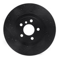 R1 -24 BMW M235I xDrive Gran Coupe Rear Left Drilled & Slotted Black Brake Rotor