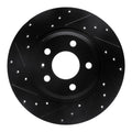 R1 03-09 Toyota 4Runner Front Left Drilled Black Brake Rotor