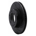 R1 03-09 Toyota 4Runner Front Left Drilled Black Brake Rotor