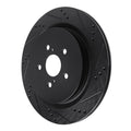 R1 16-22 Lexus RX350 Rear Right Drilled & Slotted Black Brake Rotor