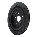R1 16-22 Lexus RX350 Rear Right Drilled & Slotted Black Brake Rotor