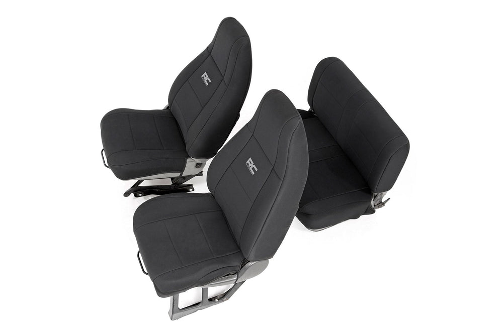 ~(9.7 lbs. 27X20X8)~ Jeep Neoprene Seat Cover Set Black [91-95 Wrangler YJ]