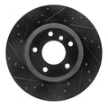 R1 11-16 BMW Z4 Rear Left Drilled & Slotted Black Brake Rotor