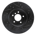 R1 11-16 BMW Z4 Rear Left Drilled & Slotted Black Brake Rotor
