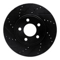 R1 03-11 Ford Crown Victoria Front Left Drilled & Slotted Black Brake Rotor