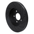 R1 03-11 Ford Crown Victoria Front Left Drilled & Slotted Black Brake Rotor