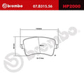 Brembo 08-17 Audi Q5 Quattro HP2 Pads - Rear