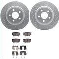 R1 95-99 Toyota Tercel Front Drilled & Slotted Silver Brake Rotor Set w/Optimum OE Pads and Hardware