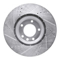 R1 Concepts Brake Rotor Drilled and Slotted Silver Fits Audi Q7