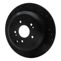 R1 07-12 Hyundai Veracruz Rear Left Drilled & Slotted Black Brake Rotor
