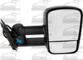 RH DR MIRROR PWR HEATED TEXT BLK MANUAL FLDG TELESCOPIC TOW TYPE W/ SIGNAL IN GLASS SILVERADO 0307