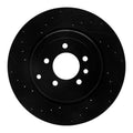 R1 10-13 Land Rover Range Rover Sport Rear Left Drilled & Slotted Black Brake Rotor