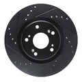 R1 12-16 Honda CR-V Front Left Drilled & Slotted Black Brake Rotor
