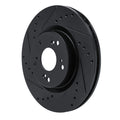 R1 12-16 Honda CR-V Front Left Drilled & Slotted Black Brake Rotor