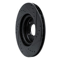 R1 12-16 Honda CR-V Front Left Drilled & Slotted Black Brake Rotor