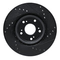 R1 12-16 Honda CR-V Front Left Drilled & Slotted Black Brake Rotor