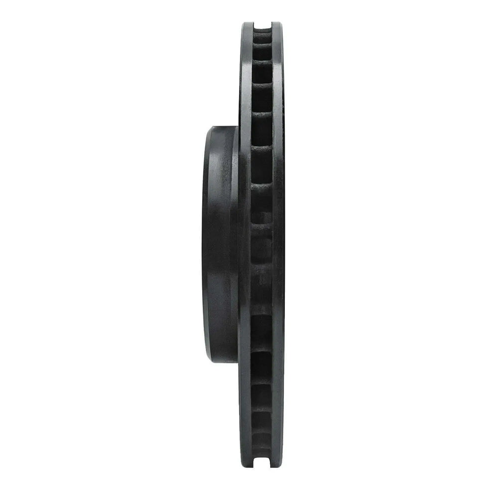 R1 98-04 Volvo V70 Front Left Drilled & Slotted Black Brake Rotor