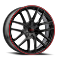 Touren 3260 TR60 20x8.5 / 5x108/114.3 BP / 40mm Offset / 72.62mm Hub Gloss Black w/ Red Ring Wheel