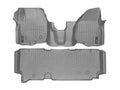 WeatherTech 12-13 Ford F250/F350/F450/F550 Front and Rear Floorliners - Over The Hump - Grey