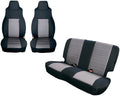 Rugged Ridge Seat Cover Kit Black/Gray 91-95 Jeep Wrangler YJ