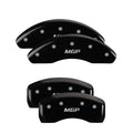 Set Of 4 Caliper Covers Engraved Front And Rear MGP Black Finish Silver Characters 2015-2018 Volkswagen Jetta MGP Caliper Covers