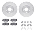 R1 Concepts Silver Drilled Slotted Rotors with 5000 Oep Brake Pads Hdw Fits Acura ILX