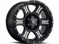 ICON Shield 17x8.5 6x5.5 0mm Offset 4.75in BS 106.1mm Bore Satin Black/Machined Wheel