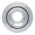 R1 21-25 Ford E-350 Super Duty Rear Left Drilled & Slotted Black Brake Rotor