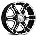 Cast Aluminum Wheels 179 BK 16x8 Machined Face Black 8 On 165.1 Bolt Pattern 10 Offset ION Wheels