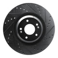 R1 -22 Hyundai Veloster N Front Right Drilled & Slotted Black Brake Rotor