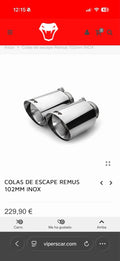 Remus Stainless Steel 102mm Angled Straight Cut Chrome w/Adj Clamp Tail Pipe Set (Pair)
