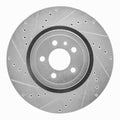 R1 Concepts Brake Rotor Drilled and Slotted Silver Fits Dodge Charger