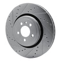 R1 Concepts Brake Rotor Drilled and Slotted Silver Fits Dodge Charger