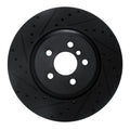R1 17-25 BMW 430I Front Left Drilled & Slotted Black Brake Rotor