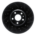 R1 12-15 Audi TTS Quattro Front Right Drilled & Slotted Black Brake Rotor