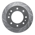 R1 Concepts Brake Rotor Drilled and Slotted Silver Fits Chevrolet Silverado
