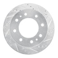 R1 11-25 Chevrolet Suburban 3500 HD Rear Right Drilled & Slotted Silver Brake Rotor