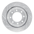 R1 11-25 Chevrolet Suburban 3500 HD Rear Right Drilled & Slotted Silver Brake Rotor