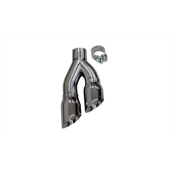 Two Twin 3.5 Inch Polished Tips Clamps Included Dual Rear Exit For Corsa Audi S4 S5 Exhaust Only Sta