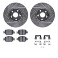 R1 00-10 ScIon tC Front Drilled & Slotted Silver Brake Rotor Set w/Ceramic Pads and Hardware