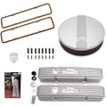 Edelbrock Air Cleaner Classic Series Round Aluminum Top Cloth Element 14In Dia X 3 9In Satin