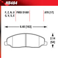 Hawk 05-10 Ford Mustang GT & V6 / 07-08 Shelby GT HT-10 Race Front Brake Pads