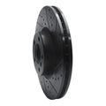 R1 07-18 BMW X6 Front Right Drilled & Slotted Black Brake Rotor