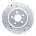 R1 17-25 Tesla Model 3 Front Right Drilled & Slotted Black Brake Rotor