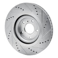 R1 19-24 Infiniti QX55 Front Left Drilled & Slotted Silver Brake Rotor