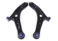 SuperPro 2011-2019 Ford Fiesta S Front Lower Control Arm Set w/ Bushings (+Caster)